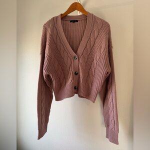 Love Tree Dusty Pink Cable Knit Sweater